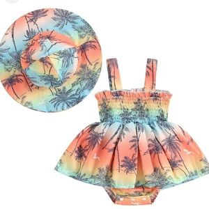 Tropical Sunset Kids Swim One Piece